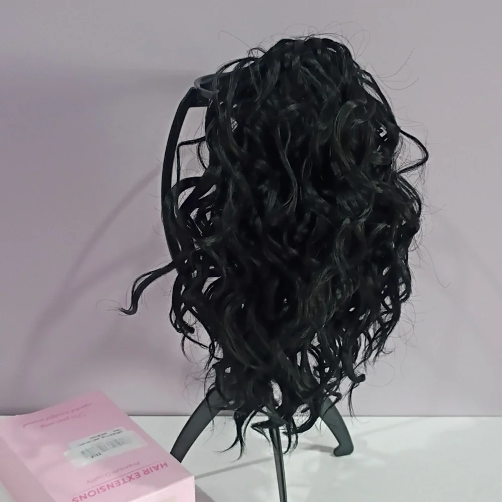 12” Curly Clip-In Ponytail • Black‎ • Natural Look • Volumizing • New